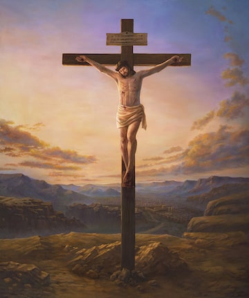 Jesus Am Kreuz Gemälde