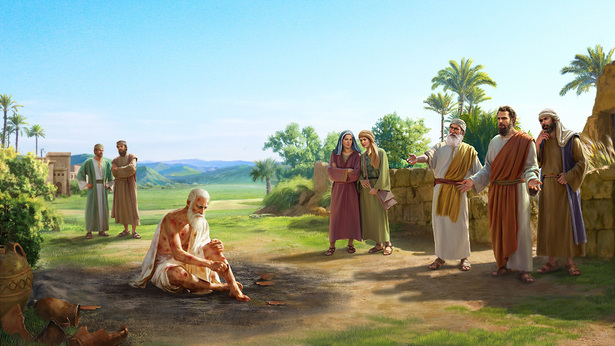 Satan versucht Hiob einmal mehr (Wundgeschwüre brechen am ganzen Körper Hiobs aus) (Teil 2)