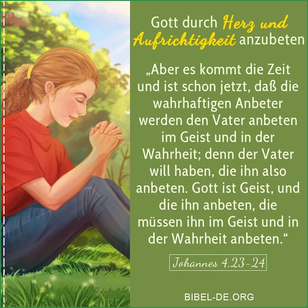 Auf dem Gras sitzendes und betendes Mädchen