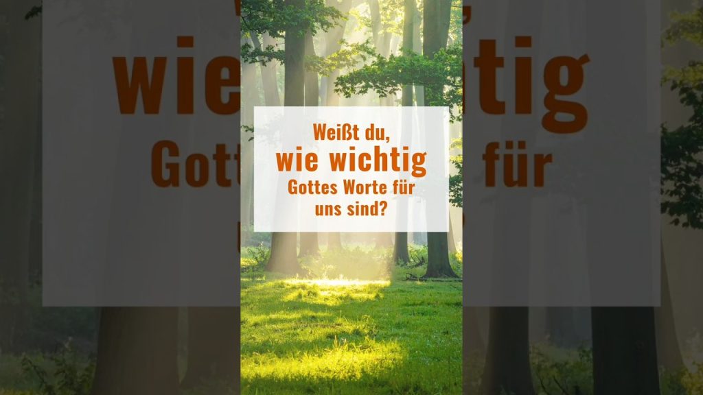 Weißt du, wie wichtig Gottes Worte für uns sind?